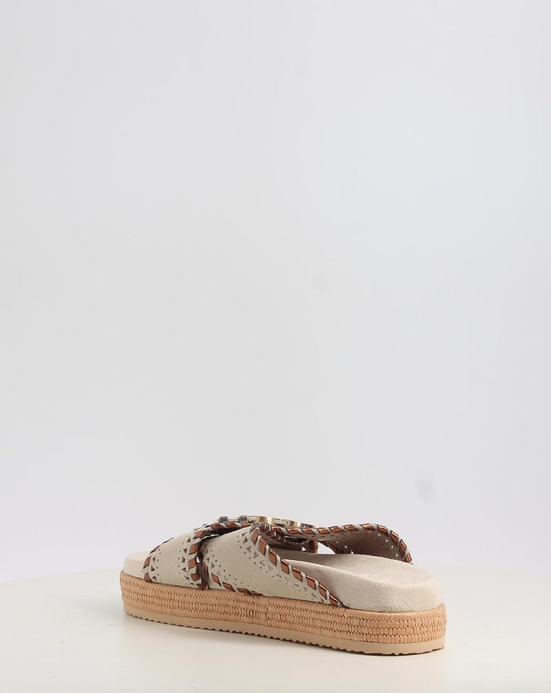 Sandálias MOU CRISS-CROSS SANDAL MET.STITCH bege