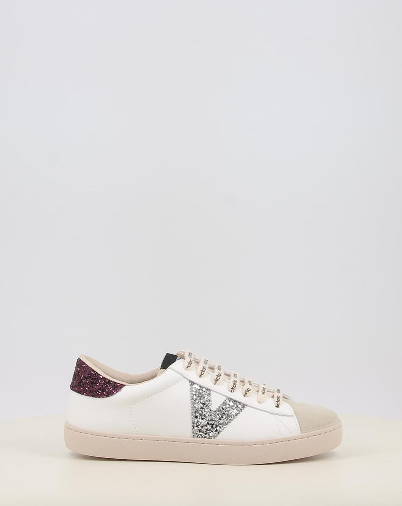 Zapatillas VICTORIA BERLÍN GLITTER CORDON LOGO 1126228 blanco