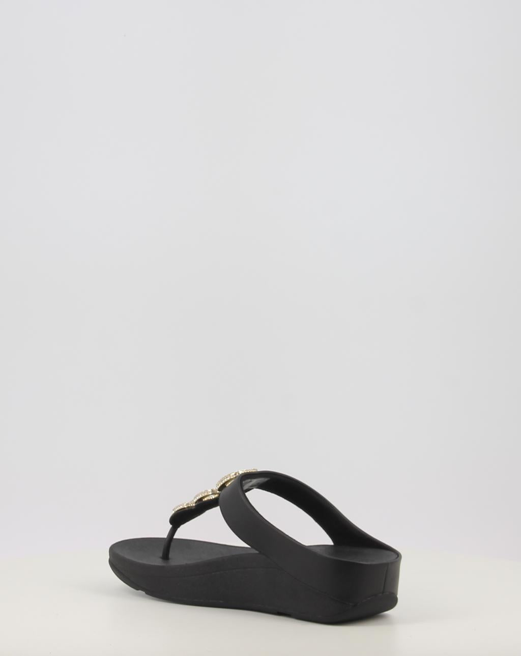 FINO CRYSTAL CHAIN LEATHER TOE POST SANDALS