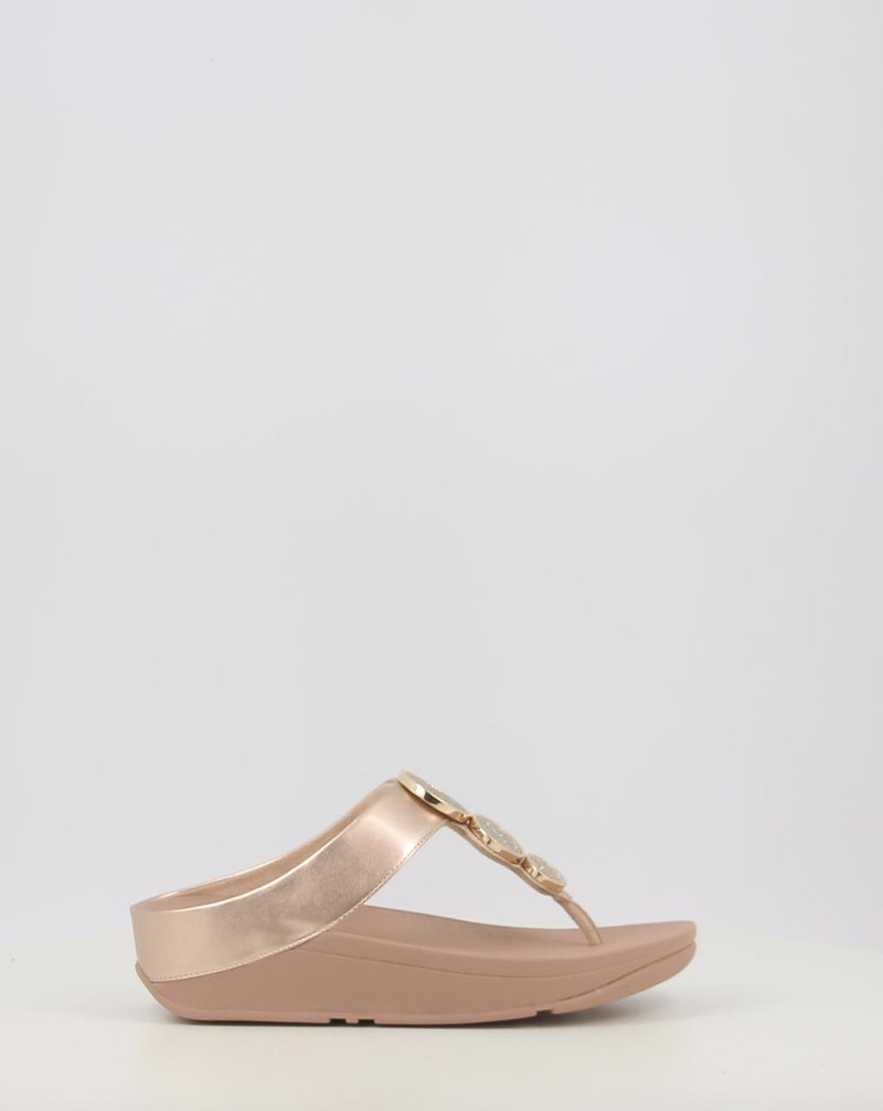 Sandálias FITFLOP HALO BEAD-CIRCLE METALLIC TOE-POST SANDALS metalizado