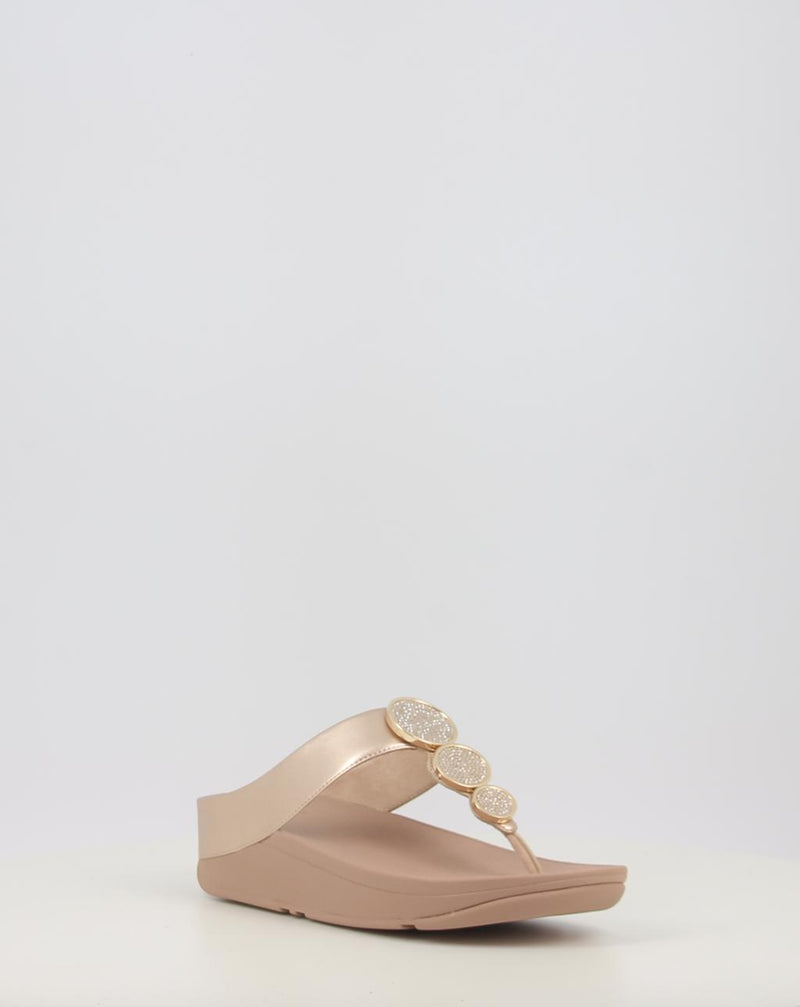 Sandálias FITFLOP HALO BEAD-CIRCLE METALLIC TOE-POST SANDALS metalizado
