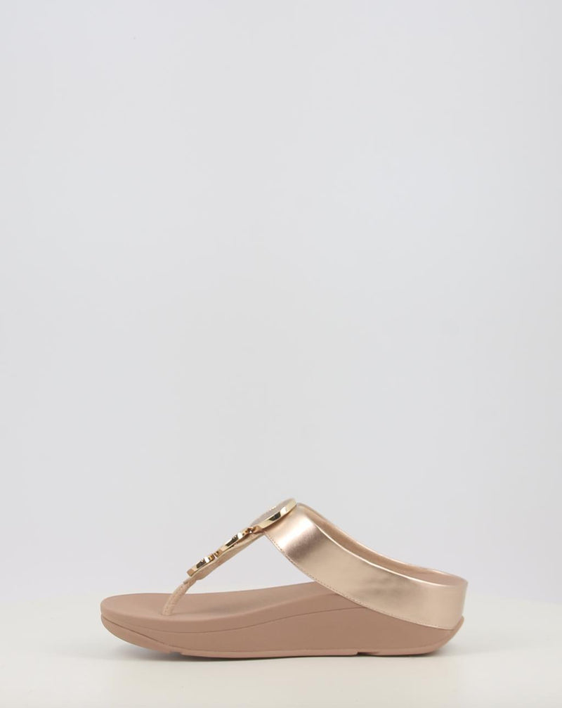 Sandálias FITFLOP HALO BEAD-CIRCLE METALLIC TOE-POST SANDALS metalizado