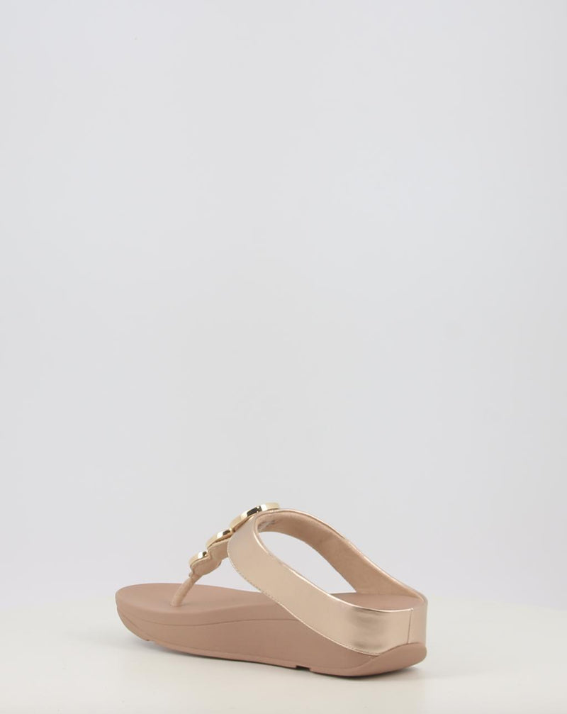 Sandálias FITFLOP HALO BEAD-CIRCLE METALLIC TOE-POST SANDALS metalizado