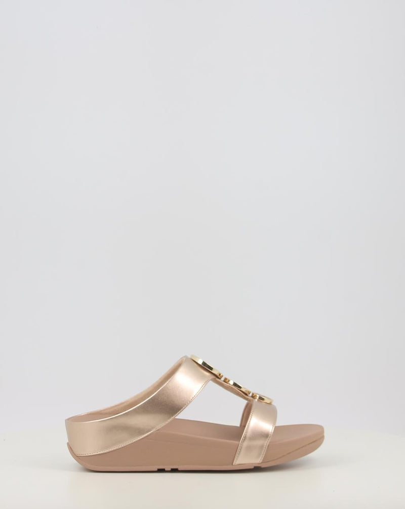 Sandálias FITFLOP HALO BEAD-CIRCLE METALLIC TOE-POST SANDALS metalizado