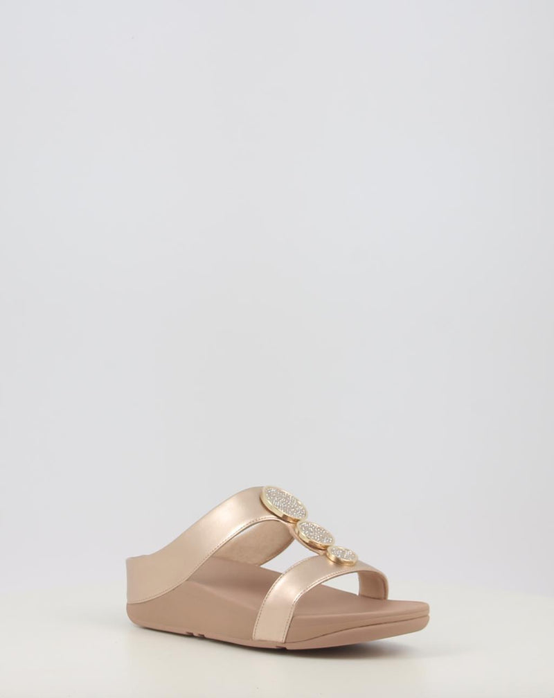 Sandálias FITFLOP HALO BEAD-CIRCLE METALLIC TOE-POST SANDALS metalizado