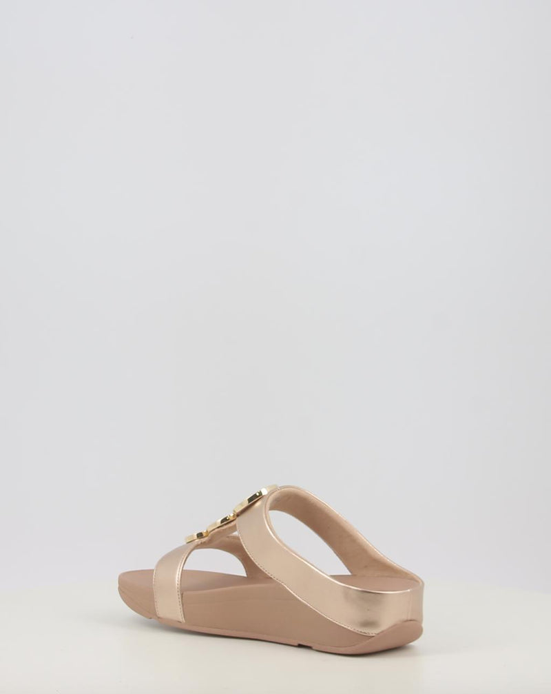 Sandálias FITFLOP HALO BEAD-CIRCLE METALLIC TOE-POST SANDALS metalizado