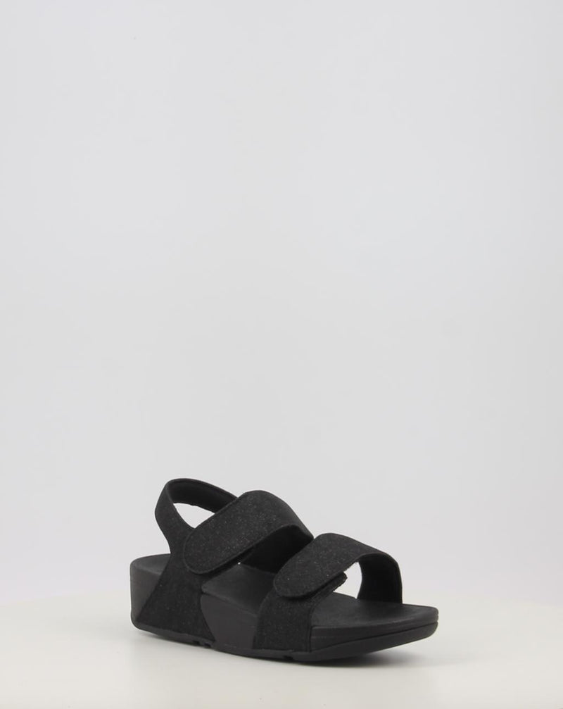 Sandálias FITFLOP LULU ADJUSTABLE SHIMMERLUX BACK-STRAP SANDALS preto