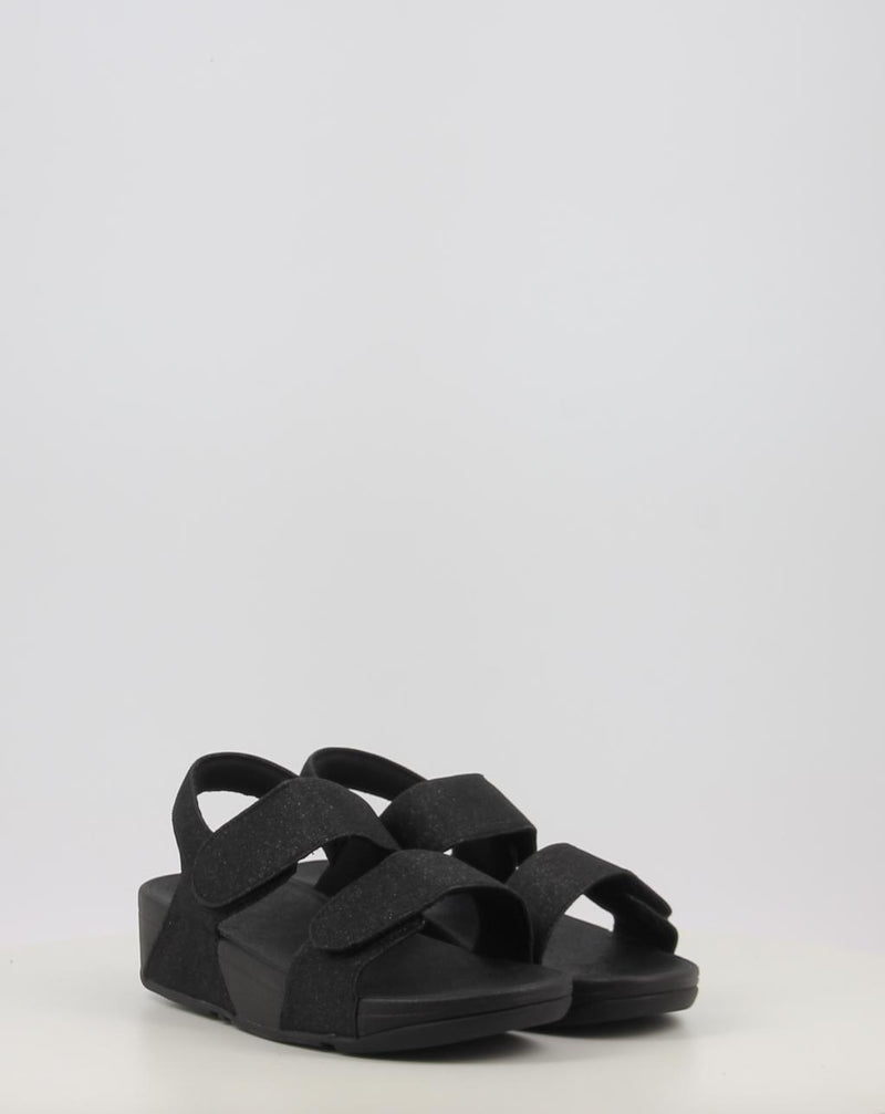 Sandálias FITFLOP LULU ADJUSTABLE SHIMMERLUX BACK-STRAP SANDALS preto
