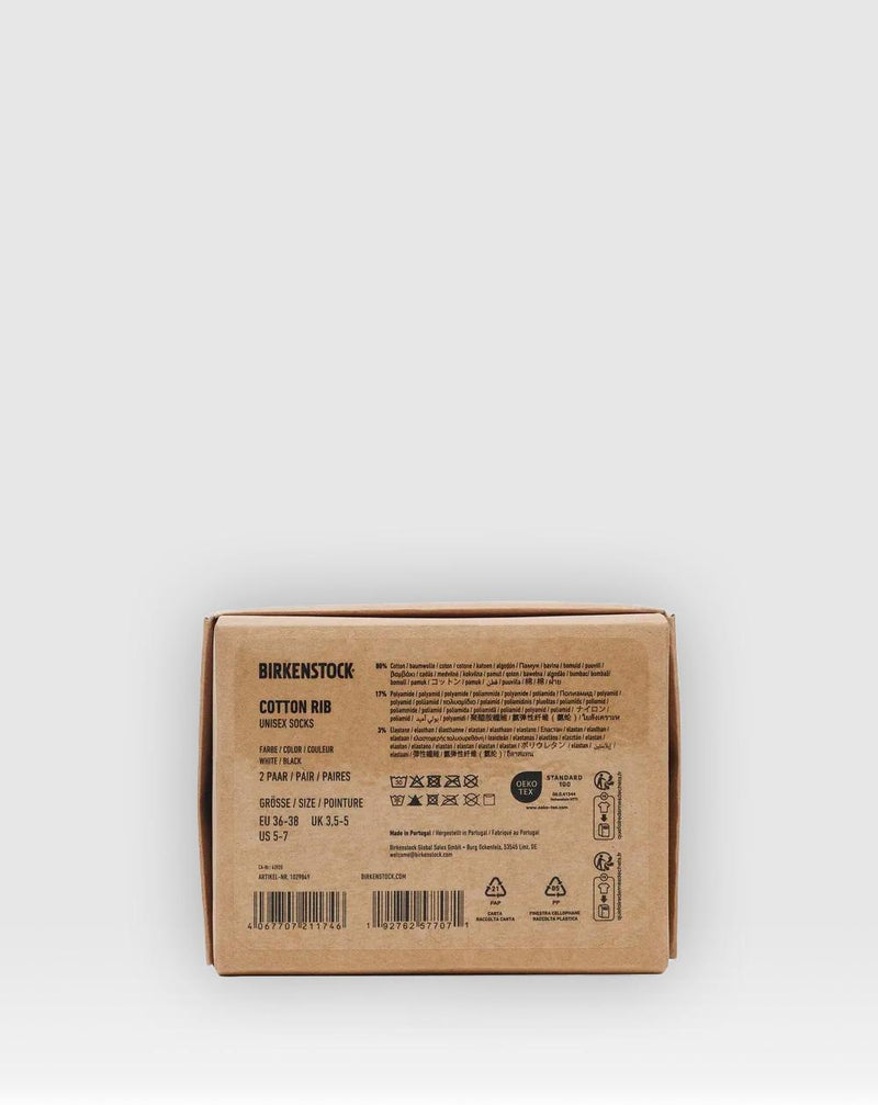 Meias BIRKENSTOCK 2 PACK COTTON RIB preto