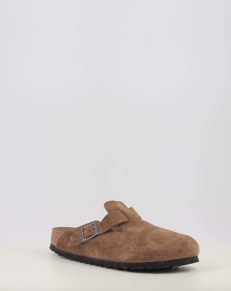 Tamancos BIRKENSTOCK BOSTON SFB LEVE DARK TEA TONAL FB couro