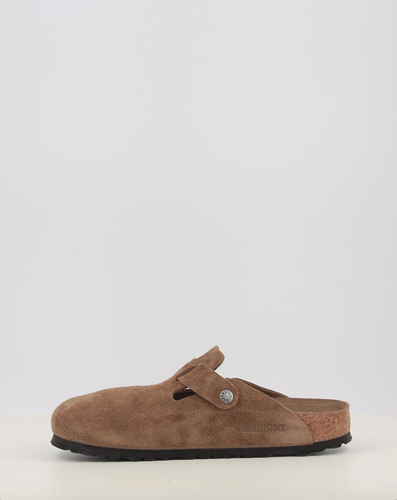 Tamancos BIRKENSTOCK BOSTON SFB LEVE DARK TEA TONAL FB couro