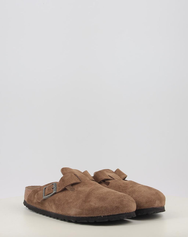 Tamancos BIRKENSTOCK BOSTON SFB LEVE DARK TEA TONAL FB couro