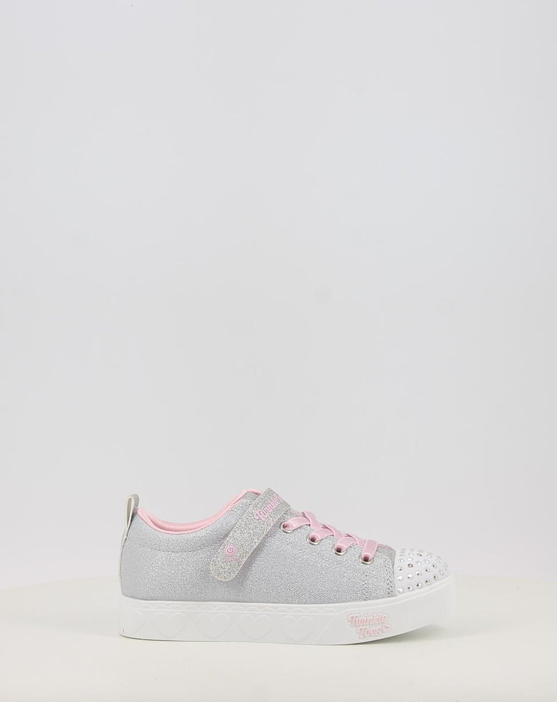Sapatilhas SKECHERS TWINKLE TOES: HEART STEPS - SHIMMER 314620L prata