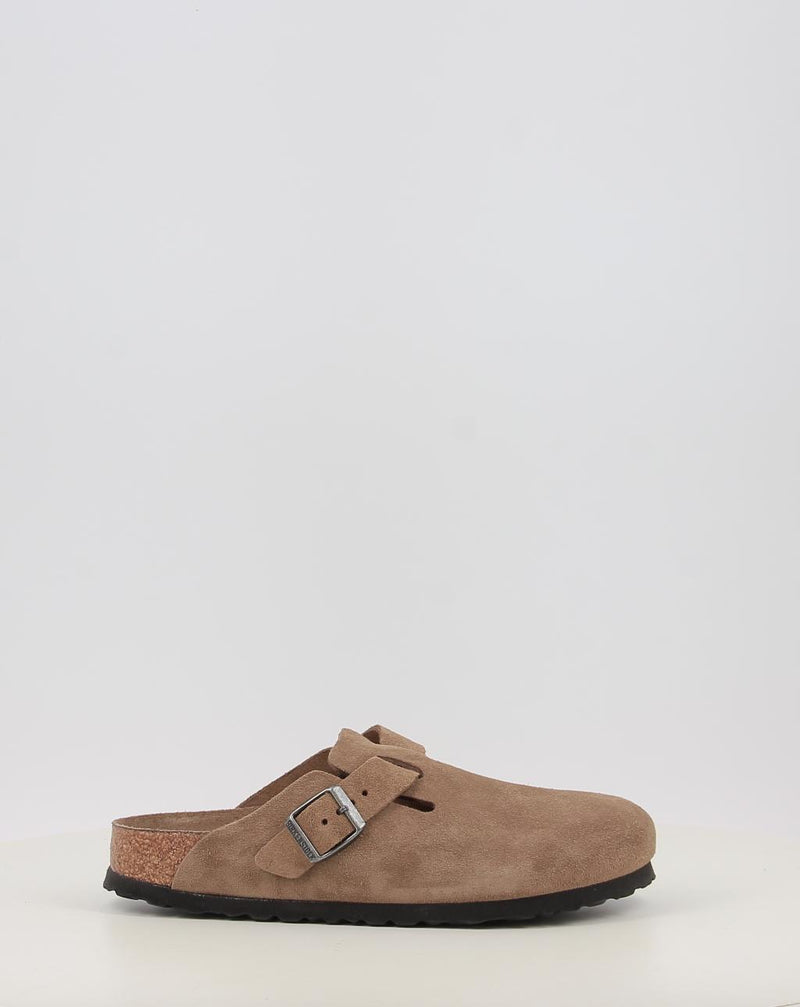 Tamancos BIRKENSTOCK BOSTON SFB LEVE DARK TEA TONAL FB couro